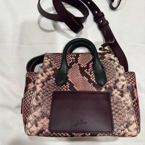 J. Crew Multicolor Snake Print Satchel
